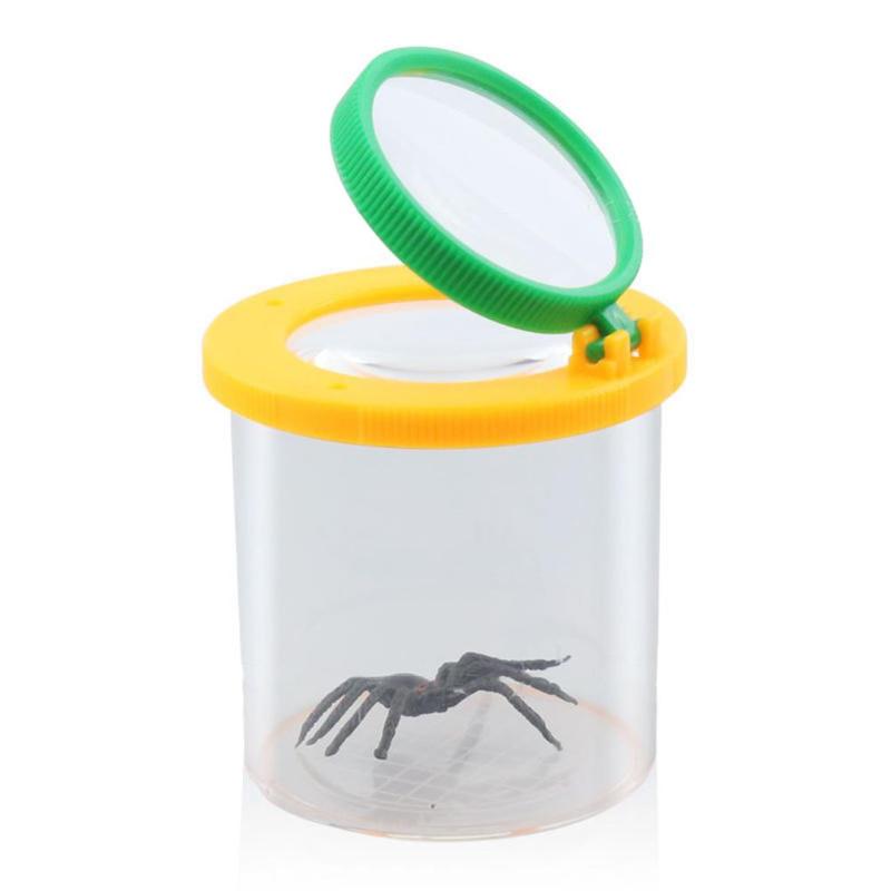 Lupa para Animal PEQUEÑO de insectos, caja para monitorizar la exploración científica de niños, ayuda para enseñanza: YELLOW
