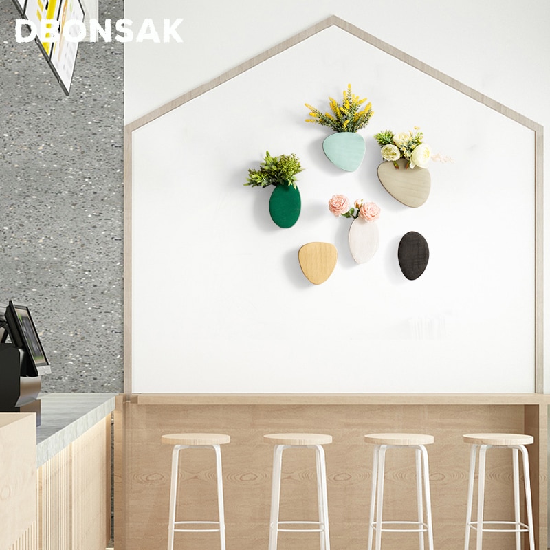 Céramique nordique Vase mural plante en Pot plantes artificielles maternelle magasin de vêtements Vase décoration murale Pot de fleur