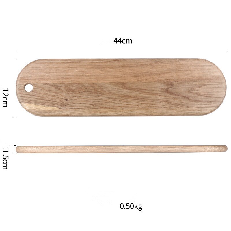 Japanese-style Rectangle Whole Wood Kitchen Cutting Board Solid Wooden Fruit Board Bread steak cutting Trays Chopping: 44x12CM