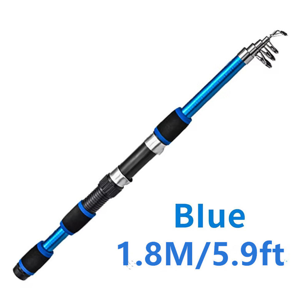 Portable Seaing Pole Throwing Rod Remote Throw Rods Fiberglass 1.8m Rock Fishing Rod Carp Feeder Rod Surf Spinning- Rod: Blue