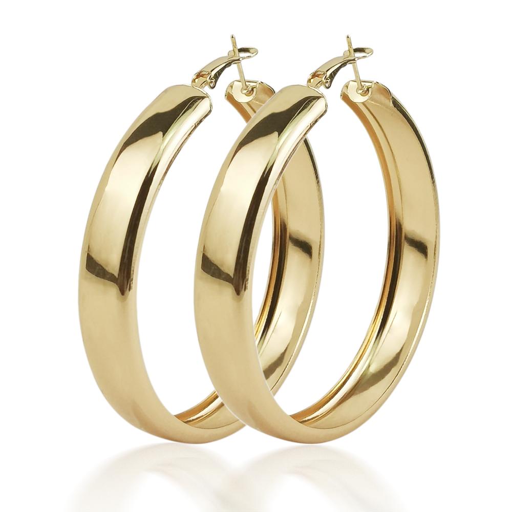 Manilai 30 40 50 60mm de largura metal grande argola brincos jóias redondos brincos de declaração feminina cor prata dourada moda brincos