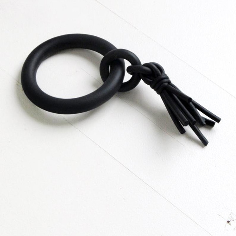 YD&YDBZ Tassel Jewelry Women Rubber Bracelets Black Elasticity Fangle Bracelet Rubber Chain Jewellery