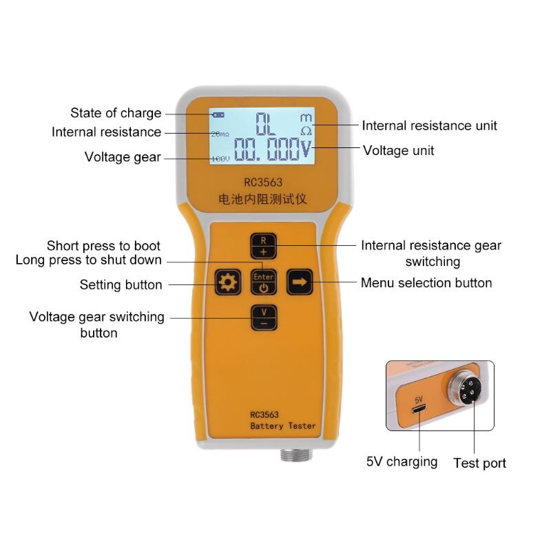 RC3563 Handheld Battery Internal Resistance Tester Analyzer for Car Vehicle Lead-acid Battery dry cell qiang