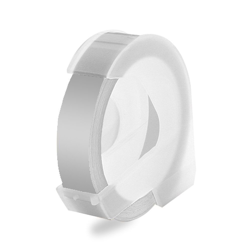 1 roll 9MM Compatible for Dymo 3D Plastic Embossing Tapes for DYMO 1011 1610 12965 MOTEX E101 Label Makers: White on Silver