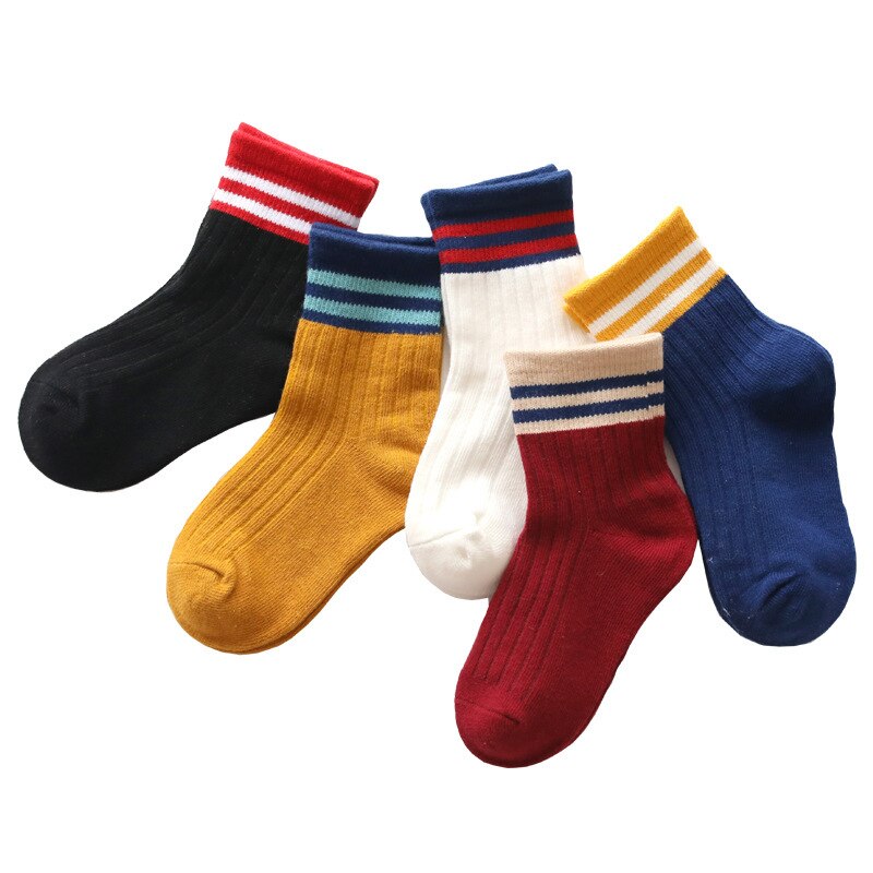 5 Pairs Kinderen Herfst Sokken Winter Kinderen Katoen Cartoon Lachend Gezicht Baby Meisjes Jongens Mode Sokken Maat 1 2 3 4 5 6 7 8 9 jaar