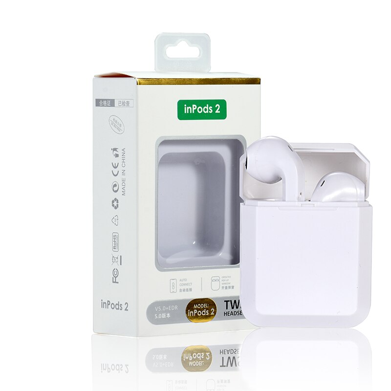 BOHM inpods 2 Tws Bluetooth 5,0 auriculares inalámbricos Mini auriculares con micrófono caja de carga auriculares deportivos para teléfono inteligente