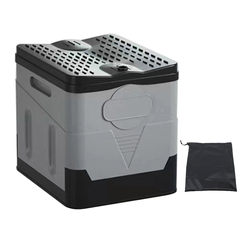 Outdoor Toilet Draagbare Outdoor Camping Opvouwbare Toilet Sterk Dragende Herbruikbare Prullenbak Voor Tour Noodhulp Zelfrijdende Reizen: WHITE