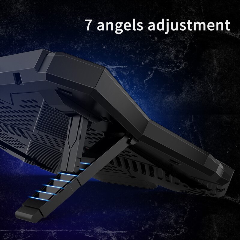 Gaming RGB laptop cooler 12-17 inch Led Screen Laptop cooling pad Notebook cooler stand with Six Fan and 2 USB Ports