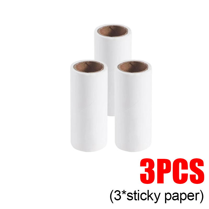 Rollo de papel en forma de lágrima portátil, rodillo adhesivo para quitar el pelo de mascotas, rodillo para pelusas, ropa, cepillo de limpieza de alfombras, Herramientas de limpieza, 1/4 Uds.: Negro