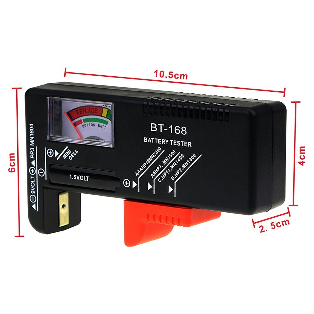 Probador de batería Digital BT168, comprobador de voltios para botón AA AAA 9V, probador de batería de varios tamaños, herramientas medidoras de voltaje BT168D BT-168D
