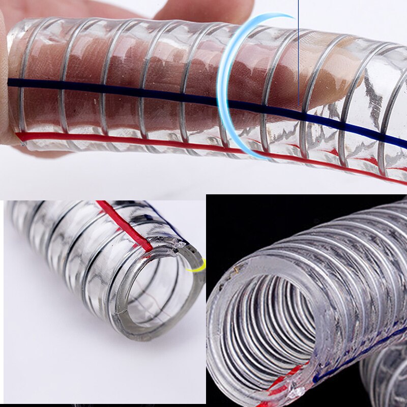 Tubo de silicona transparente para fontanería, manguera trenzada de alambre de acero de 1M, diámetro interior de 10mm