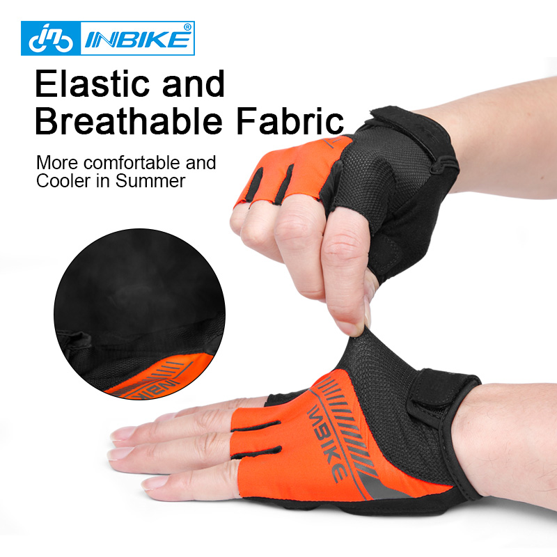 INBIKE Cycling Half Finger Gloves Summer Road Bike Gloves Men Women MTB Thickened Palm Pad Fitness Sports Bicycle Gloves BH008