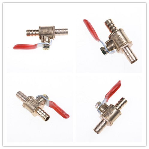 1PC Brass Water/Air Gas Fuel Line Shut-off Ball Valve 5/16" Hose Barb Inline Simple Operation 8mm Motorized Ball Valve 3 Sizes