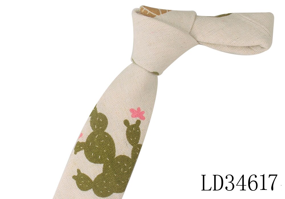 Cartoon Print Tie For Men Women Skinny Neck Tie For Wedding Casual Cartoon Neckties Classic Suits Slim Cotton Linen Neck Ties: LD34617
