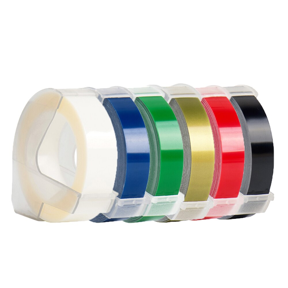 6 rollen Mehrfarbig PräGen Band 9MM Präge Etikett Band Nachfüllung Kompatibel für Motex E101 und DYMO 12965 Präge Etikett Hersteller: 6Rollen gemischt Farbe E