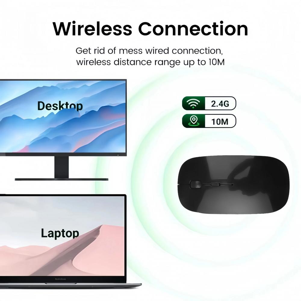 Slim 2.4G Wireless Mouse 1600 DPI Optical Mice USB Gaming Mouse Office Quiet Mouse Ergonomic Mice For PC Laptop Desktop