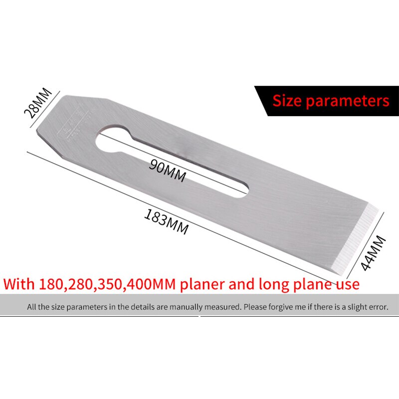 TRANVON Hand Planer Blades Alloy High Speed Steel Woodworking Plane Edge Blade Cutter Saw Blades 183MM*44MM