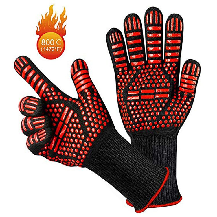 Bbq Handschoenen 800 Graden Warmte-isolatie, Brandwerende, Antislip Siliconen Handschoenen, Barbecue Handschoenen, gebruikt Voor Koken Oven Barbecue: A2
