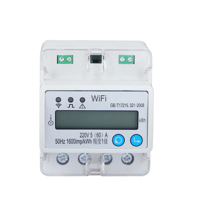Phone control LCD display Wifi energy meter single phase kwh meter 220V 5(60)A 50Hz multifunction meter