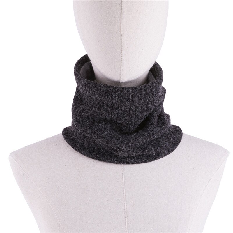 Unisex Winter Jongens Meisjes Vrouwen Mannen Warme Gebreide Sjaals Kids Fluwelen Elastische Uitlaten Kinderen Halswarmer Haak Baby Sjaal: dark grey