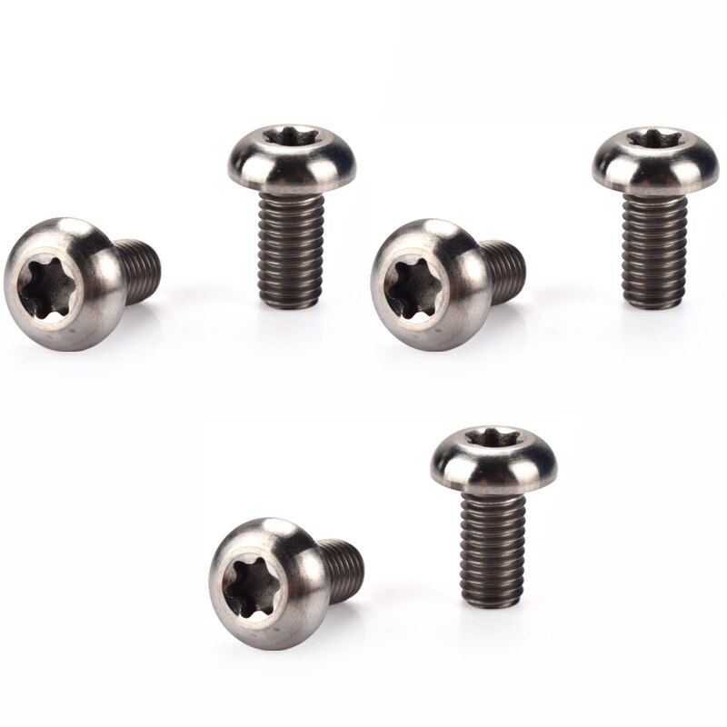 Ti Titan Legierung Bremsscheibe Schrauben T25 Torx MTB Berg Straße Fahrrad Fahrrad Bremsscheiben Ti Bunte Schrauben M5 * 10mm: 6Stck Silber-