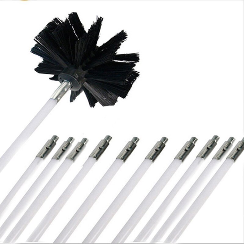 Nylon Brush With 12PCS Long Handle Chimny Kettle House Cleaner Rotary Fireplace Inner Wall Cleaning Bursh Kitchen Cleaning Tools: D