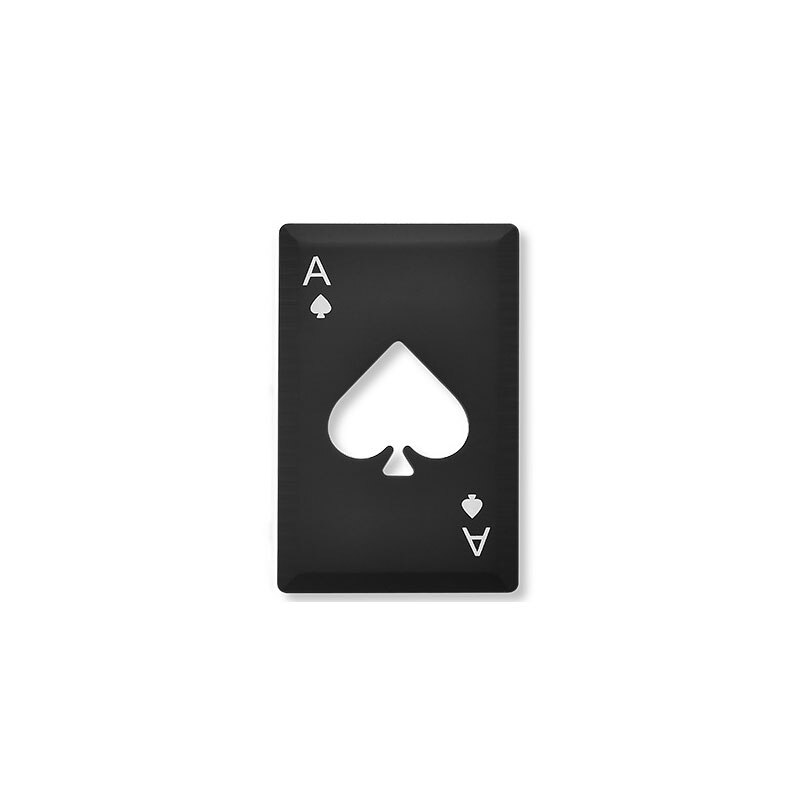 Pata pokeri kortinavaaja ruostumaton teräs olutbaari työkalut luottokortti sooda olut pullonkorkin avaaja keittiötyökalut: Musta