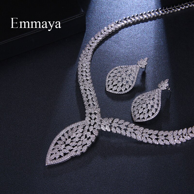 Emmaya Elegante Bloem Aaa Kubieke Zirkoon Vrouwen Bruids Sieraden Sets Voor Party Accessoires Sieraden Bruiloft