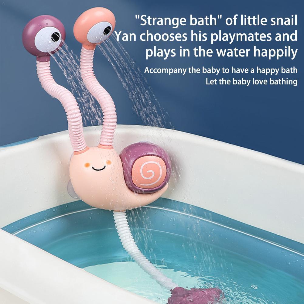 Bath Toys Water Game Snail Spraying Faucet Shower Cartoon Electric Water Spray For Baby Bathtime Bathroom Kids Bathing Snail Toy