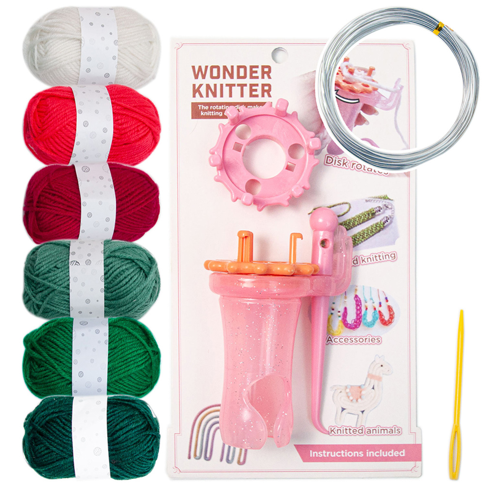 Maszyna do splatania lin z korbką, kolorowe zestawy do robienia na drutach z tkanych lin, wielofunkcyjne narzędzie do tkania bransoletek z tkanych lin: Królewski niebieski