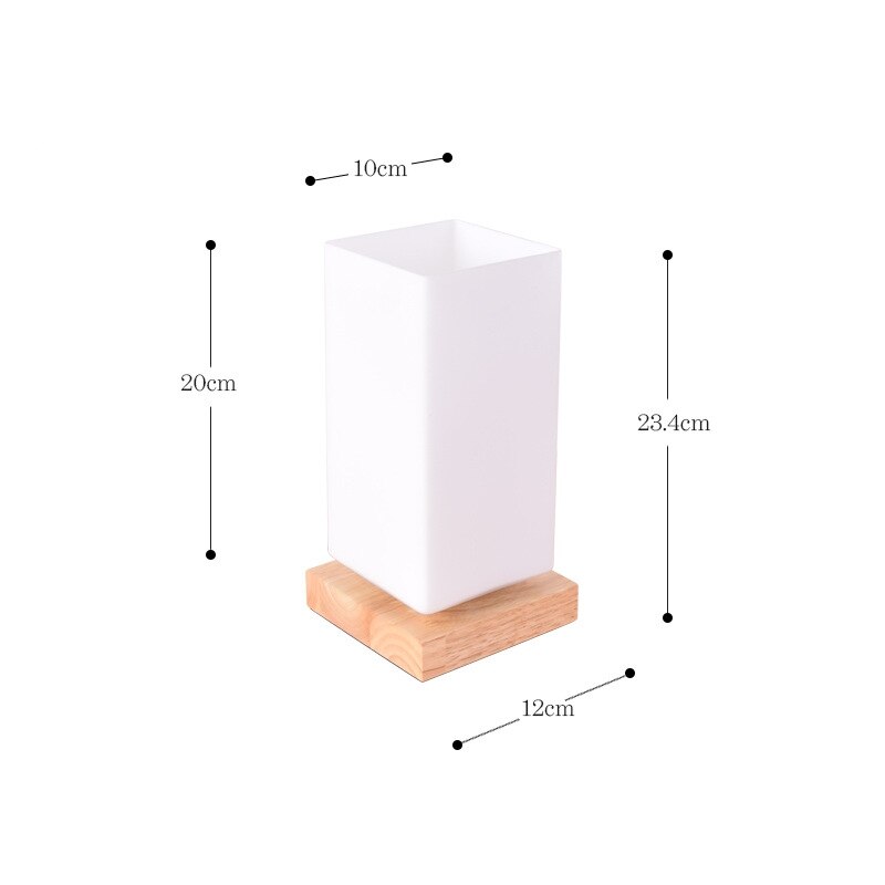 Lámpara de mesa de madera nórdica moderna sala de estar dormitorio lámparas de noche Mesa hogar niños habitación decoración iluminación lámpara Aparato de madera luminarias: D