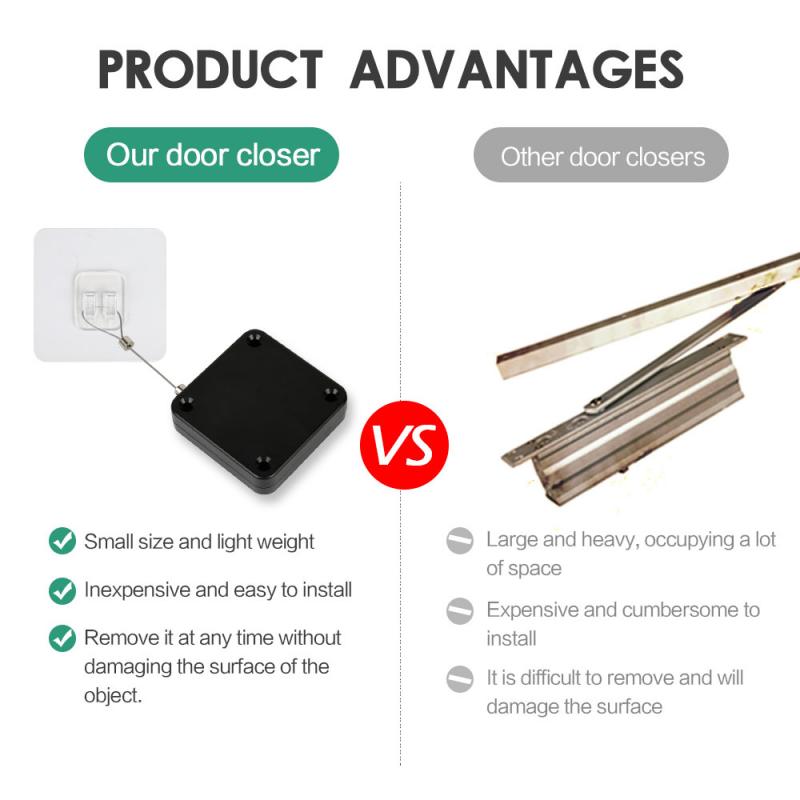 4PCS Hardware Automatic Sensor Door Closer Non-Contact Automatically Close Stretchable 1.2m For All Doors Door-closing-Connector