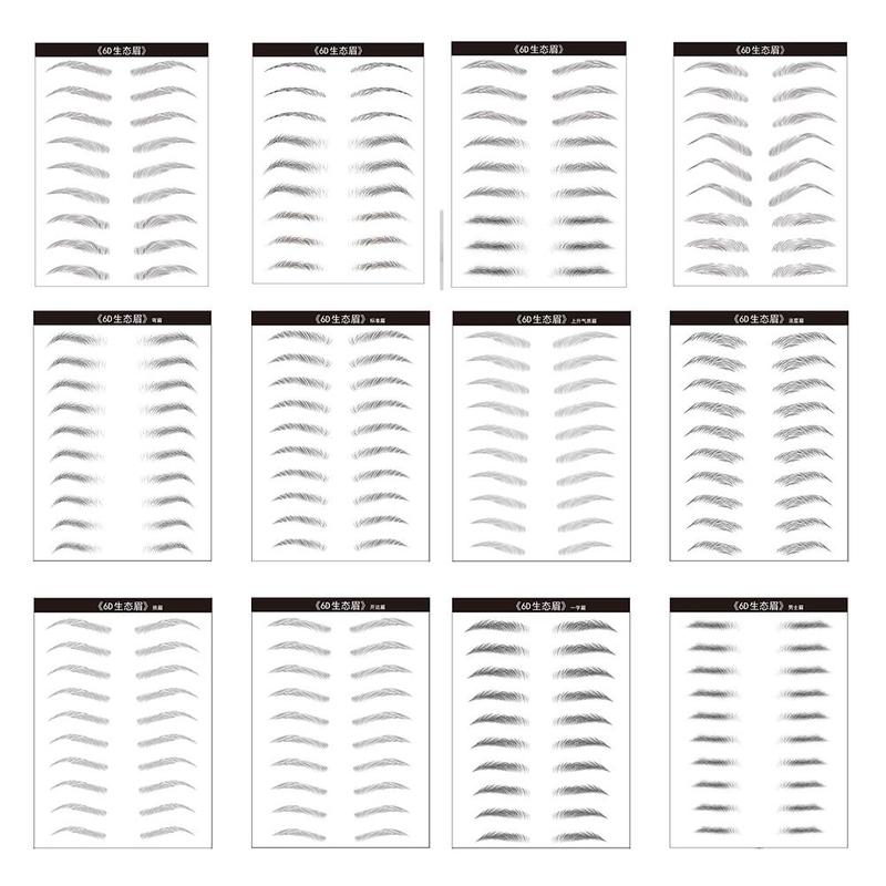 4D cheveux-like sourcil tatouage autocollant faux sourcils imperméable à l'eau durable maquillage à base d'eau sourcils autocollants cosmétiques
