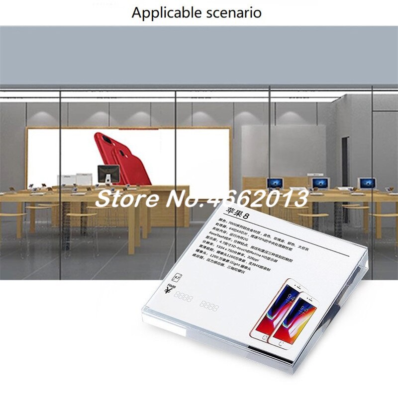 10 X table top sign holder Acrylic Mobile Cellphone Price Tag Holder Beveled Square Sign Holder Phone Advertising Display Stand