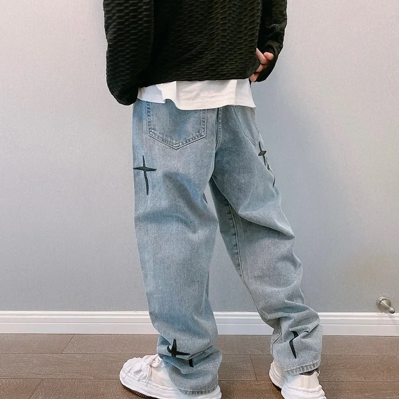 Vida cargobyxor herr streetwear baggy herrjeans byxor raka herrkläder streetwear cargobyxor  y2k kläder