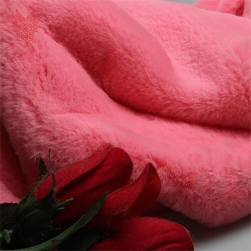 Di alta qualità 1cm peluche della pelliccia del faux tessuto per il cappotto di inverno del coniglio del faux dei capelli del tessuto del panno per il FAI DA TE il trasporto libero 160*50cm 1 pezzo SP3931: caldo rosa per pic