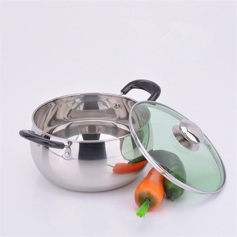 1pcs 18/20/22CM stainless steel soup pot non stick cookware set pans pots saucepan cooking with a lid