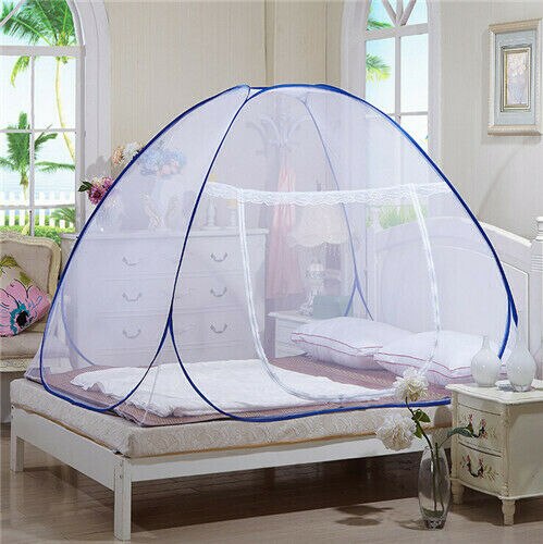 Pop Up Camping Tent Bed Canopy Mosquito Net Full Queen King Size Netting Bedding