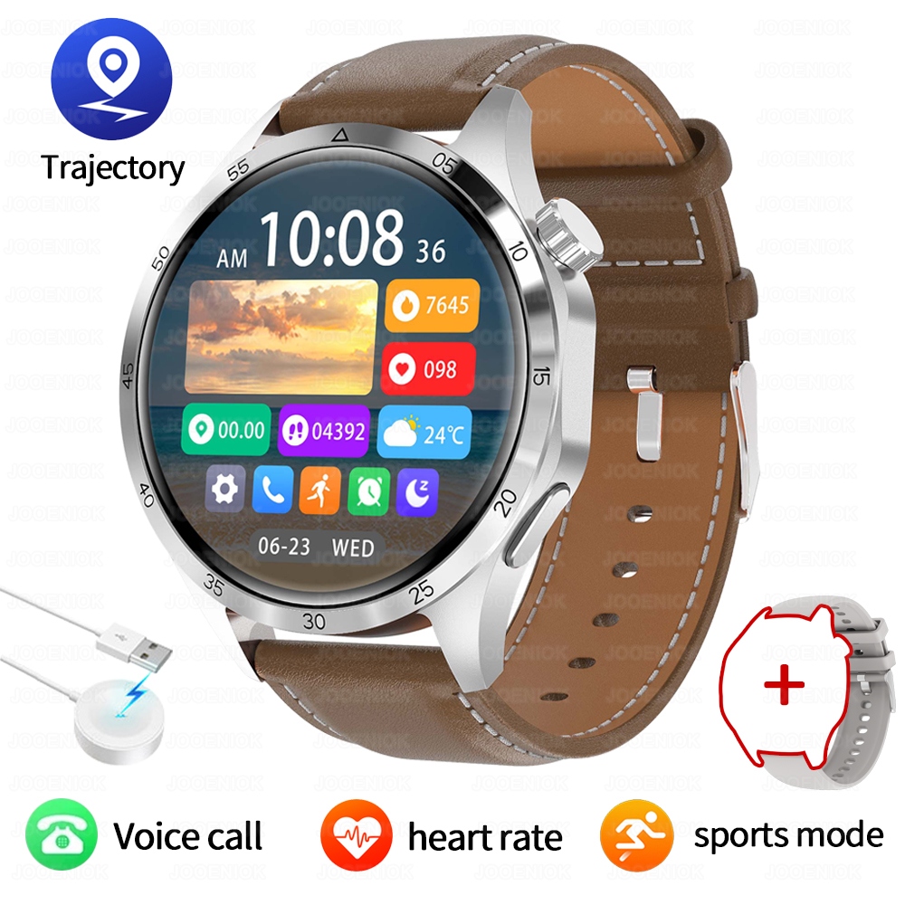 Dla HUAWEI GT4 sprytny zegarek mężczyźni 1,43-calowy ekran HD Tętno zdatność tor Bluetooth połączenie IP68 Wodoodporny sportowy smartwatch męnarty: Srebrny