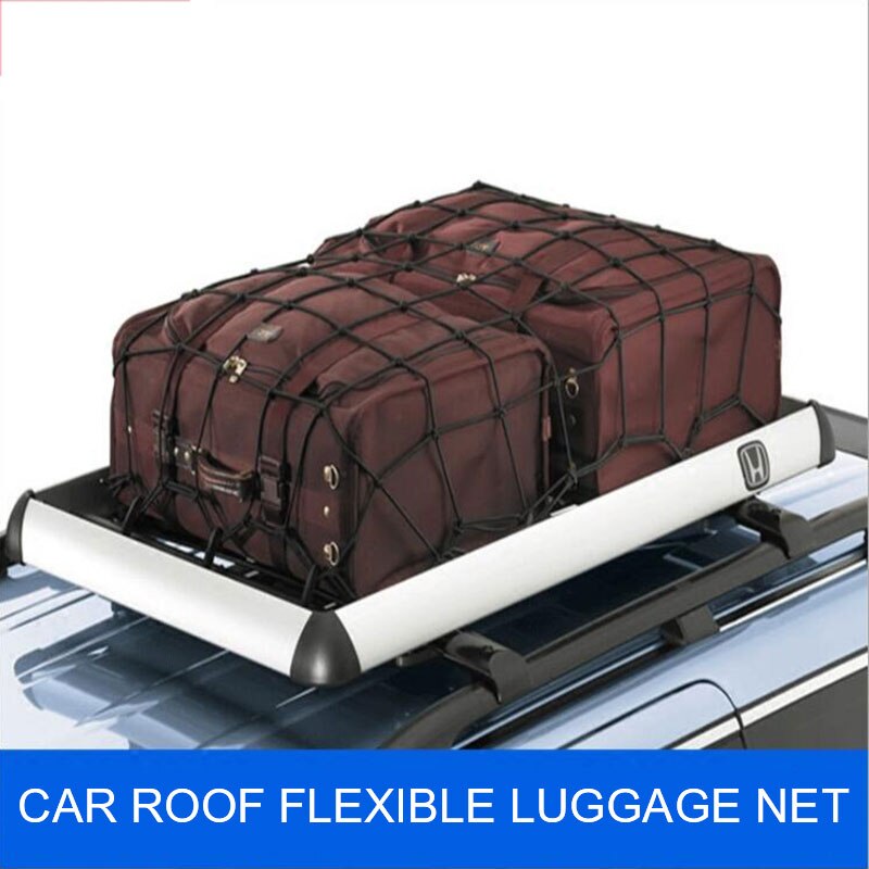 Car Cargo Net Stretches Mesh Holds Small and Large Loads Tighter Adjustable Hooks | For Rooftop Cargo Carrier,Cargo Hitch