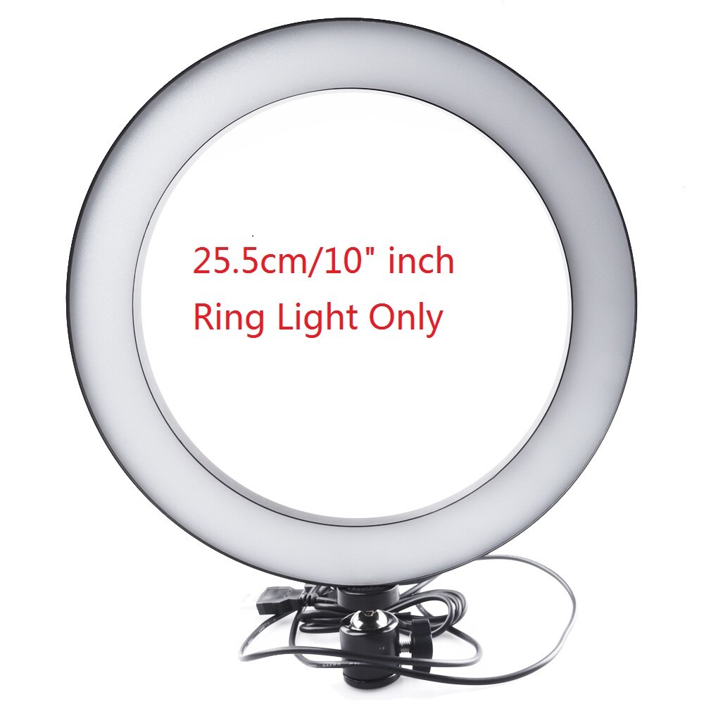 Lightdow Big/Small Dimmable LED Studio Camera Ring Light Phone Video Light Lamp With Tripods Selfie Stick Ring Table Fill Light: Red