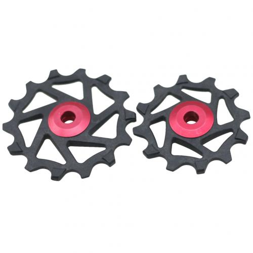Rueda de polea de rodamiento de cerámica 12T 14T para Shimano XTR M9000 M980 M8000 piezas de repuesto para accesorios de bicicleta: Rojo