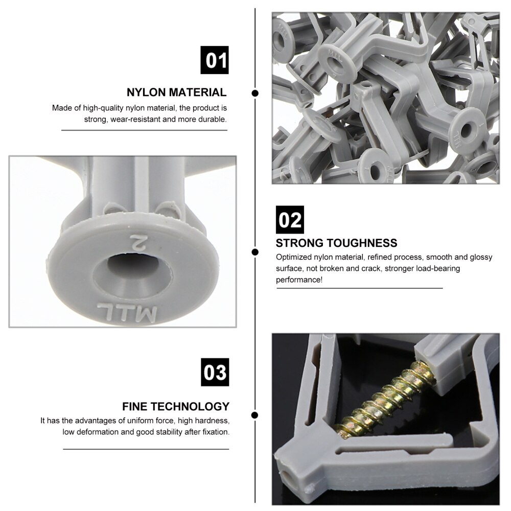 250 Pcs Anchor Durable Premium Plastic Expansion Anchor Hardwares Accessories Drywall Fixings for Home