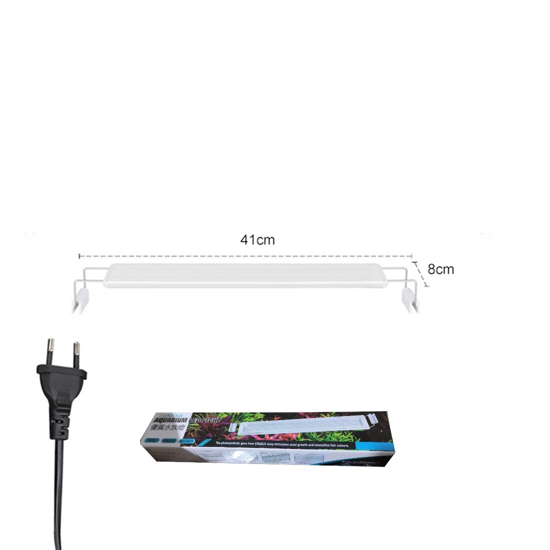 220-240VAquarium Led Licht Super Slim Fish Tank Aquatic Plant Groeien Verlichting Waterdichte Bright Clip Lamp Blauw Planten Led 18-70Cm: 40CM 13W