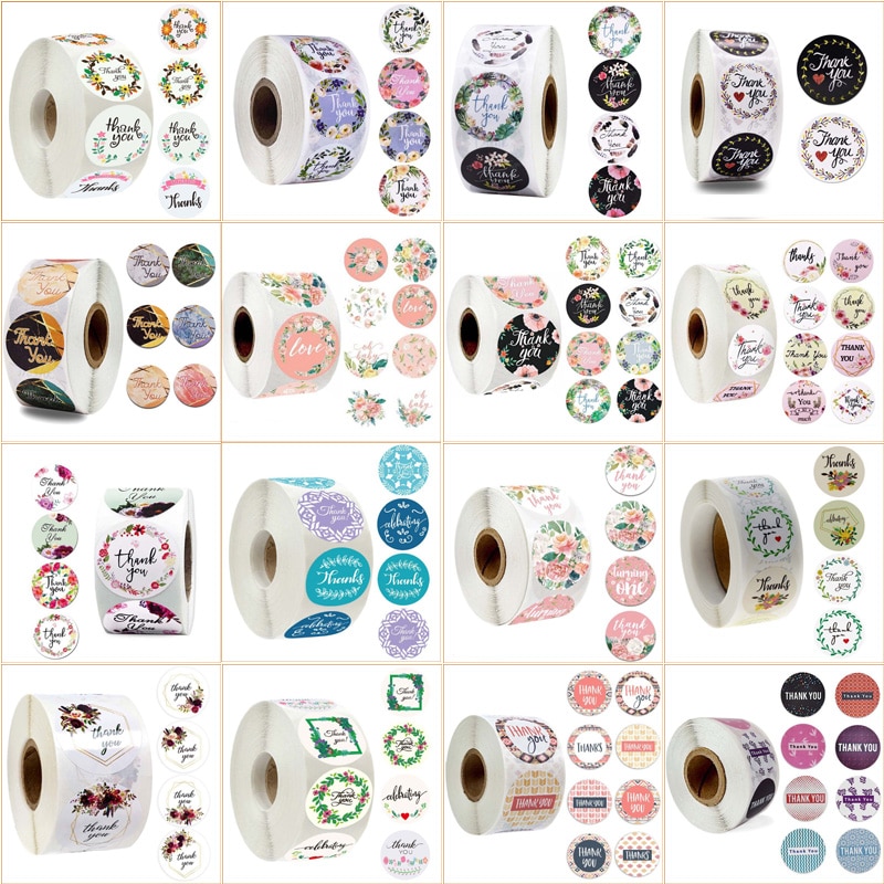 500pcs Round Thank You Stickers Scrapbooking DIY Seal Labels Wedding Party Package Stationery Invitations Sticker