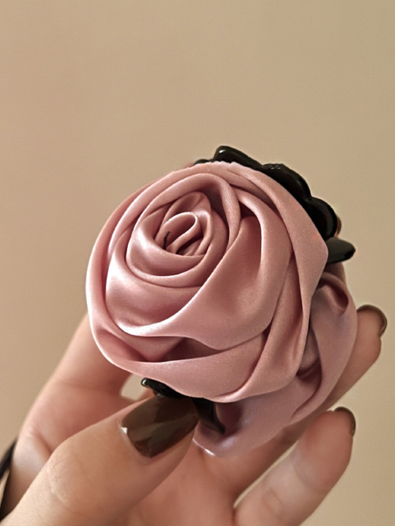 3Stck Rose Blumen Kleine Halteklammer Prämie Sinn Hinterkopf Haargreifer Halbe Krawatte Haarspange Kopfbedeckung Haarschmuck: Rosa