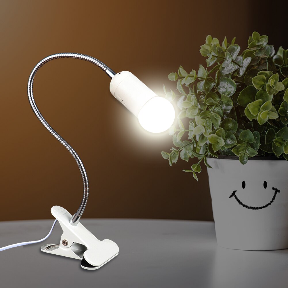 Adapter Screw Lamp Extender E27 Lamp Holder Clamp Double Control 360 Degree Flexible Clip Long Hose Clamp 400mm