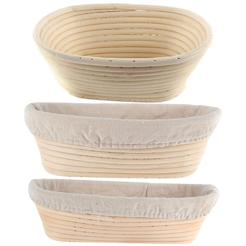 Handmade Oval Rattan Basket Dough Banneton Brotform Bread Proofing Proving Fermentation Baskets Kitchen Tools