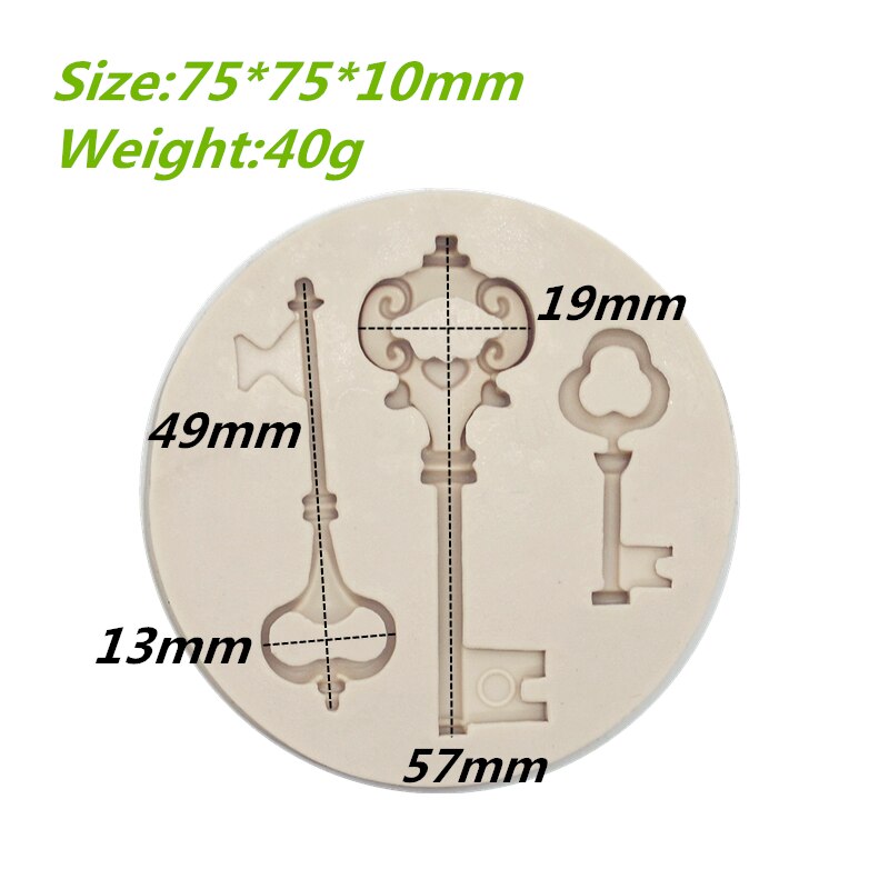 Retro nøkkel harpiks silikonform kjøkken bakeverktøy gjør-det-selv kake bakverk fondantformer sjokolade dessert blonder dekorasjon rekvisita