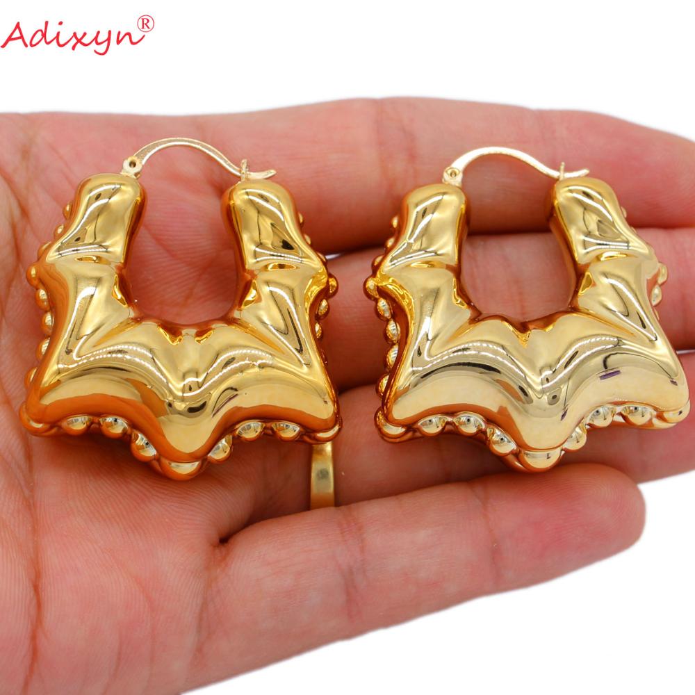 Adixyn Rose Gold Pendant Necklace Earrings Set Jewelry African Middle east Nigeria Women Party Birthday N10164